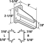 Prime-Line R 7227 Rear Drawer Track Back Plate – Support and Maintain Alignment of Bottom/Side Mounted Drawer Glides, 5/16 In. x 7/8 In., Plastic, White (1 Pair)