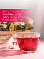 TeeLux Hibiscus Tea Bags, Natural Hibiscus Flowers Herbal Tea, Caffeine Free, Refreshing Tart Flavor, Hot & Iced Tea, 50 Count