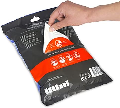 Brabantia PerfectFit Trash Bags (Size D/4.4-5.3 Gal) Thick Plastic Trash Can Liners with Drawstring Handles (40 Bags)