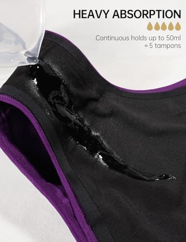 Women's Cotton Period underwear leakproof high absorbency 3 Pack Regular & Plus Size