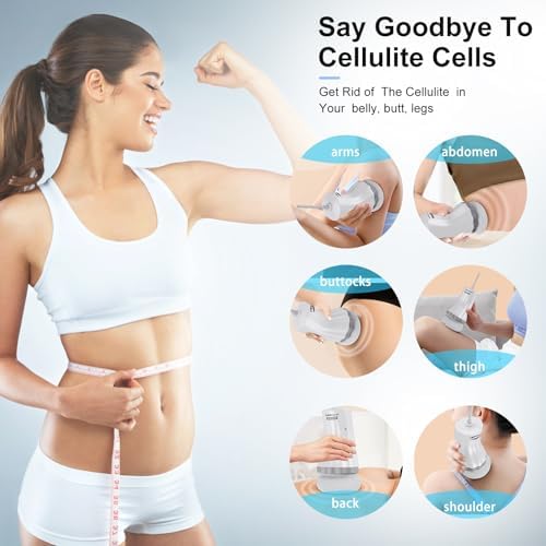 Cellulite Massage Tool，Body Sculpting Machine，Adjustable Cellulite Massager Electric Fat Remover with 5 Massage Pads for Belly Waist Butt Arms Legs Stomach Fat - Gift for Women & Men