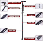 Walking Cane, Folding Cane for Men, Women, and The Elderly, 5-Level Adjustable Height, Travel Cane ，Folding Lightweight Walking Stick，Anti-Slip, Portabl