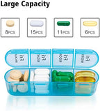Daviky Pill Organizer 4 Times a Day - Pill Box 7 Day, Large Weekly Medicine Pill Organizer for Travel with Removable Individual Containers, Pill Case to Hold Daily Vitamins, Supplements and Medication