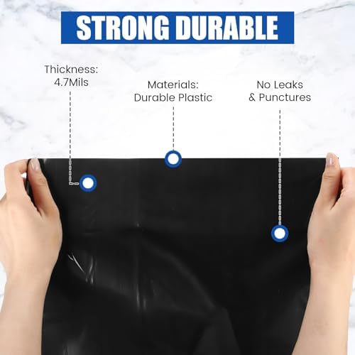 Feifeiya 24 Pcak Trash Compactor Bags for 15" Wide Models Black Heavy Duty Garbage Compactor Bag Leak-proof Kitchen Trash Bags with 100 Pcs Twist Ties 2.4 Mil Tear Resistant, Extra Strong Liner