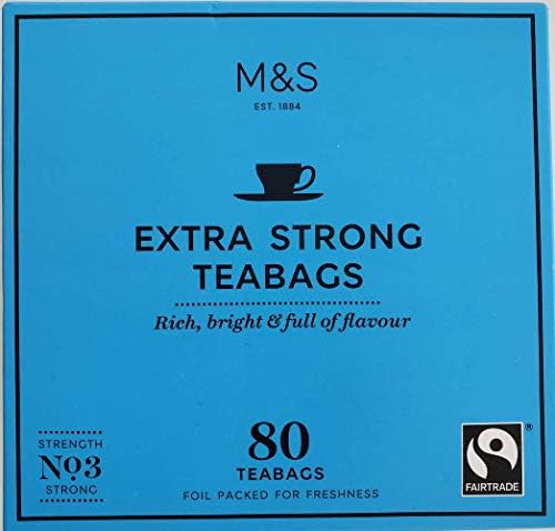 Marks and Spencer Extra Strong 80 Tea bags 250g (1 Pack) Usa Stock