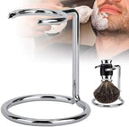 Shaving Brush Stand, Shave Brush Stand, Shaving Stand Artistic Lightweight Stainless Steel Silver Shaving Brush Holder Safety Brush Kit Suitable for Men