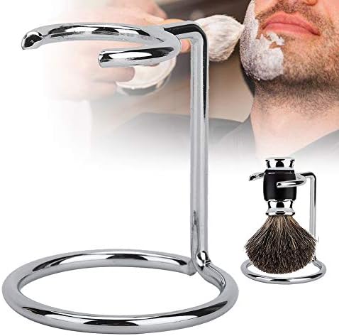 Shaving Brush Stand, Shave Brush Stand, Shaving Stand Artistic Lightweight Stainless Steel Silver Shaving Brush Holder Safety Brush Kit Suitable for Men