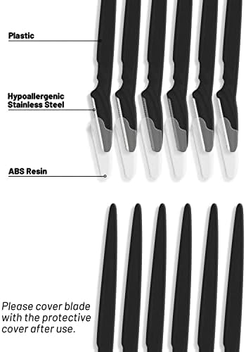 MoHern Dermaplaning Tool for Face, 30 Pcs Dermaplane Razor for Face, Multipurpose Face Razors for Women and Men, Black