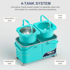 2026 Upgraded Easy-Use Spin Mop for Cleaner, Clean & Dirty Water Separation Mop Bucket for Pet & Family Homes,360° Swivel Wheels, Safe for Hardwood & Tile, Adjustable Handle,6 Reusable Mop Heads