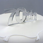 Super Cool Creations 70th Cake Topper Silver Acrylic Mirror - Large