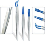 3 Pack Curved Tweezers, Silicone Rubber Bent Tip PVC Coated Soft Tip Tweezers, Non Marring Stainless Steel Tools for Jewelry Crafts/Electronics