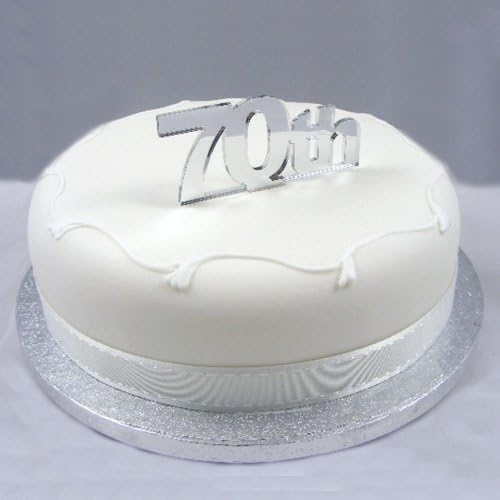 Super Cool Creations 70th Cake Topper Silver Acrylic Mirror - Large