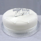 Super Cool Creations 70th Cake Topper Silver Acrylic Mirror - Large