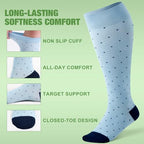 2 Pairs Bamboo Plus Size Compression Socks Wide Calf for Women and Men 15-20 mmHg Knee High Support Stockings for Circulation