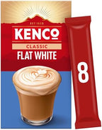 Kenco Flat White Instant Coffee Sachets s 8x14.8g (Pack of 5, Total 40 Sachets, 592g)