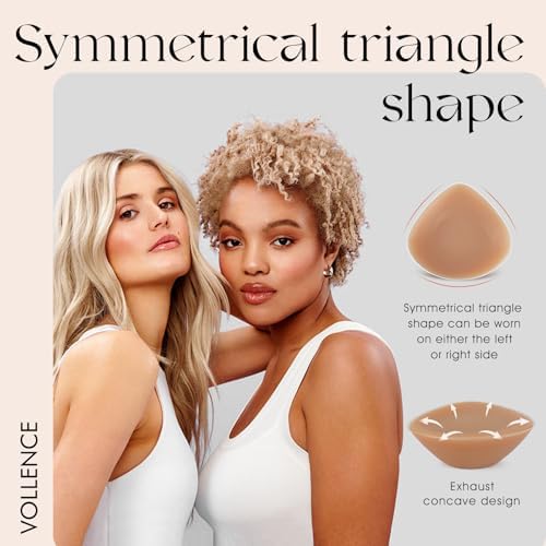 Vollence Triangle Silicone Breast Forms Fake Boobs Prosthetic Breast for Mastectomy