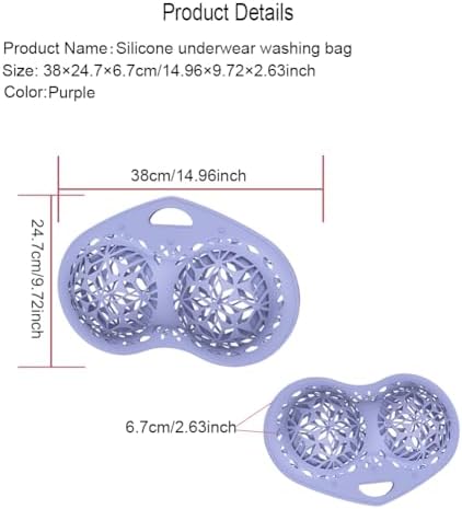 1Pcs Bra Washing Bag Silicone Mesh Underwear Laundry Bags,Purple Bra Laundry Bag Fits A-C Cup Bras,Anti Deformation Lingerie Bag for Washer/Dryer Machines