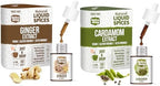 Spice Drop Spicy Tea Combo ( Natural Extract of Cardamom and Ginger ), 10ml, 180 drops, for Food, Beverages and Dessert