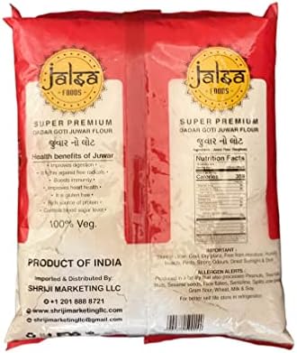 Jalsa Foods Dadar Goti Juwar Flour (Sorghum Flour) 4LB (1.814 kg)