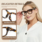 JiSoo Oversized Reading Glasses for Women Men, Stylish Designer Readers Women with Large Frame