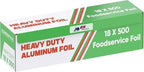1 Pack Aluminum Foil Wrap 18"x 500 Feet - 80 Gauge Heavy-Duty, Commercial Grade for Food Service Industry - Silver Foil for Cooking, BBQ and Baking