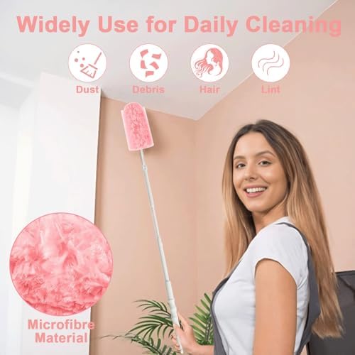 40 Pack Duster Refills Compatible with Flash Dust Magnet,360° Duster Refills Kit with 2 Handles,Effectively Removes Dust,Disposable Fluffy Dusters Magnet Refills for Cleaning Furniture, Office,Blinds