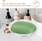 Cabilock Transparent Round Soap Box with Drainage Soap Container for Bathroom and Shower Anti-Slip Holder for Home and Travel 4.33X4.33X2.75 Inches Pack of 2