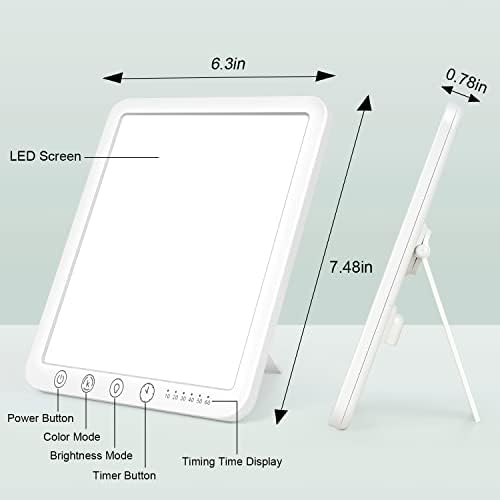 Light Therapy Lamp, 15000 Lx Sun Lamp,3 Color Temperature, 5 Levels of Adjustable Brightness and Timer Function Light Lamp, Touch Control, Rotatable Stand, Memory Function, Home/Office Use