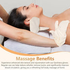 Garshana Gloves Raw Silk Massage,Raw Silk Gloves Garshana with Elastic Wrist Bands,for Skin Brushing Massage for Women