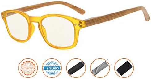Bamboo-look Arms Blue Light Filter UV Protection Computer Reading Glasses Women