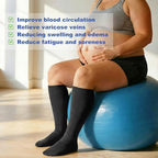 Plus Size Compression Socks for Women Men Wide Calf L/XL-5XL (15-20mmhg) Knee High Socks Support Compression Stockings for Nurses and Flying