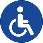 Pack of 4 Waterproof and UV Resistant Laminated Signage Vinyl Stickers for Wheelchair Users Disabled Car Toilet Door Chair – Pack of 4 (Diameter 5 cm)
