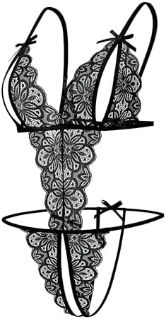 Avidlove Women Lingeries Deep V Teddy Lingerie Sexy Lace Bodysuit One Piece Mini Babydoll