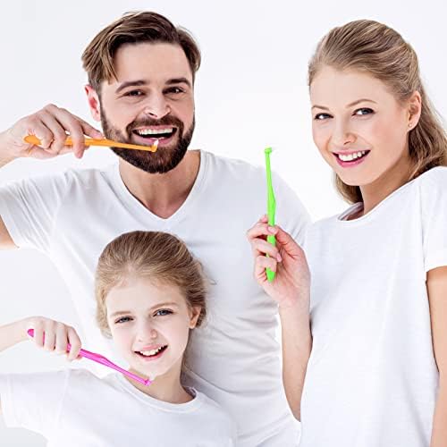 Ouligay 4Pcs End Tuft Toothbrush Adult, End Tuft Brush, Single Tufted Toothbrush Orthodontic Toothbrushes for Braces, Small Head Tiny Interdental Interspace Brush for Detail Cleaning