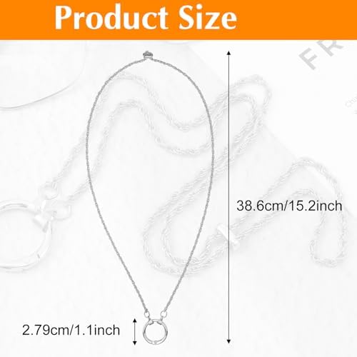 Eyeglass Holder Necklace Ring, Loop Eye Glass Chains Stainless Steel Eyeglass Ring Stainless Steel Loop Anti-Lost Chain for Sunglasses Sunglasses Anti-Lost Cord Lanyard for Women Men