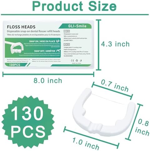 Ultraclean Access Flosser Refill Heads, Effective Plaque Removal for Proper Oral Care & Hygiene, Durable Flosser Refill Heads, PFAS Free, 130ct