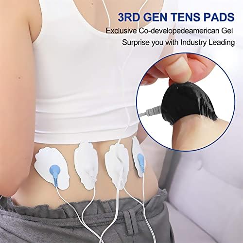 TENS/EMS Unit Replacement Pads NURSAL 20 Pack 3.5mm Snap Electrode Patches for Electrotherapy, Reusable Self-Adhesive Electrodes Pads, Compatible with Belifu, AVCOO, MEDVICE TENS (White)