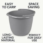 10 Qt. Spout Pail – Classic Titanium Plastic Utility Bucket with Comfortable Handle, Durable Multi-Purpose Pail for Household Cleaning & Storage