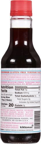 Kikkoman Gluten Free Teriyaki Sauce, 10 Ounce, one pack