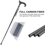 Carbon Fiber Walking Cane for Men & Women - Ultra-Lightweight & Durable Stylish Cane for Seniors & Adults, 37.8 Inch One-Piece Full Carbon Fiber Decorative Cane