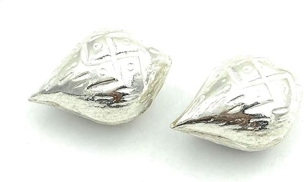 Pure Silver Nariyal (Coconut) for Pooja and Gift Purpose - Set of 2, 1 Gram per Piece