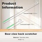 Extendable Back Scratcher - Portable Telescoping Back Massager, Metal Scratcher with Soft Long Handle for Home Office Travel