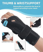 Adjustable Thumb Spica Splint Wrist Brace, Universal for Left/Right Hand, Day & Night Support, Relieves De Quervain's Tenosynovitis/Carpal Tunnel/Tendonitis/Arthritis, Unisex, Blue (Left Hand, L/XL)