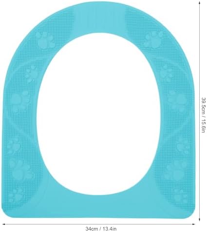 Tyenaza Toilet Seat Cover, Universal Silicone Non Slip Toilet Seat Cover Pad Washable Toilet Seat Cushion Cover Easy Installation Comfortable(Blue)