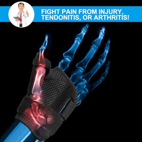 Thumb Brace - Carpal Tunnel Wrist Brace Relief and Tendinitis Arthritis Sprained, Thumb Spica Splint Wrist Support to Night Sleep, Treat Trigger Splint Sprain Relieve Pain - Stabilizer Fit Left and Right Hands