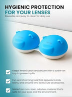SPORTS WORLD VISION 3PCS Blue Bear Range Contact Lens Cases | Cute Animal Lens Holder Case | Lightweight, Portable & Distinctive Design |Contact Lens Travel case, Storage/Soaking Lens Solution Box