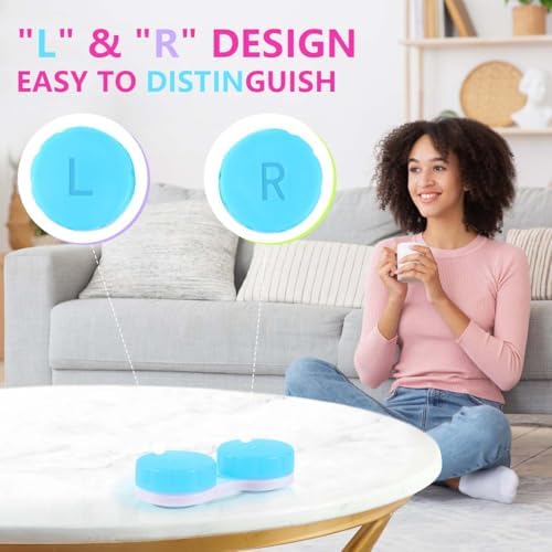 KISEER 12 Pack Colorful Contact Lens Case Box Holder Container Soak Storage Kit