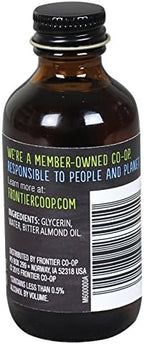 Frontier Co-op Organic Almond Extract, 2 Ounce Glass Jar, Warm Sugar-free Vegan Flavor for Desserts, Coffee and Smoothies (Pack of 2)