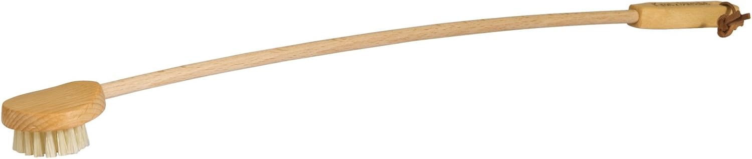 Redecker Natural Pig Bristle Back Scratcher Brush with Oiled Beechwood Handle, 20-1/2-Inches