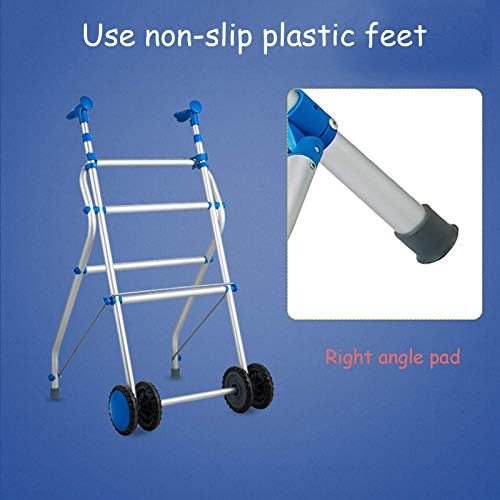 Assisted Walking Upright Pulley s Adjustable Height Elderly Walking Aid 4 Wheel Foldable Aluminum Alloy Suitable for Indoor and Outdoor